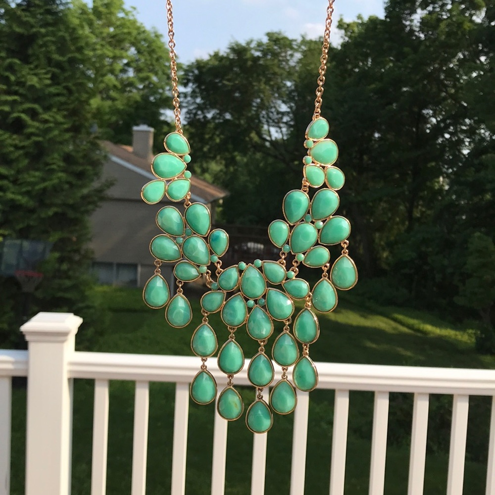 Forever 21 necklace blue gold
